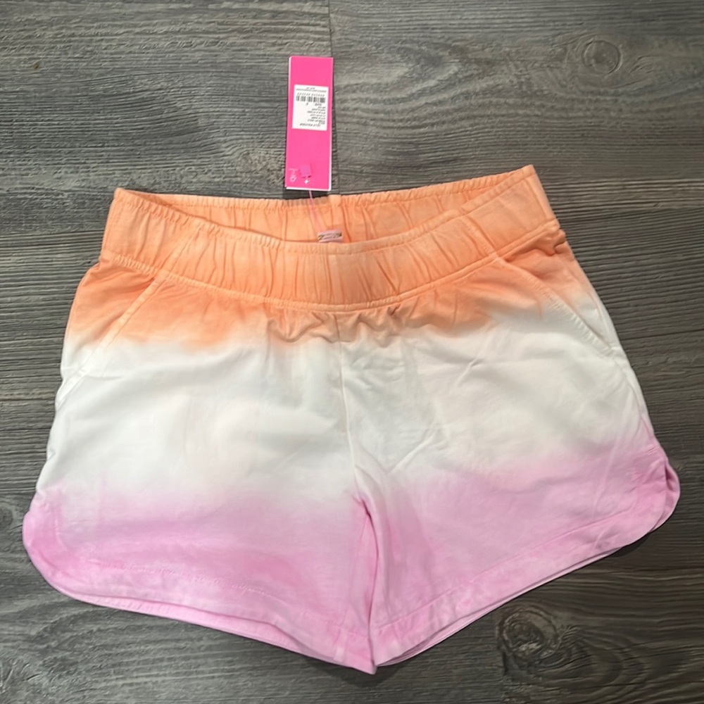 Lilly Pulitzer Kylar Knit Shorts Size Small Cantaloupe Dip Dye NWT